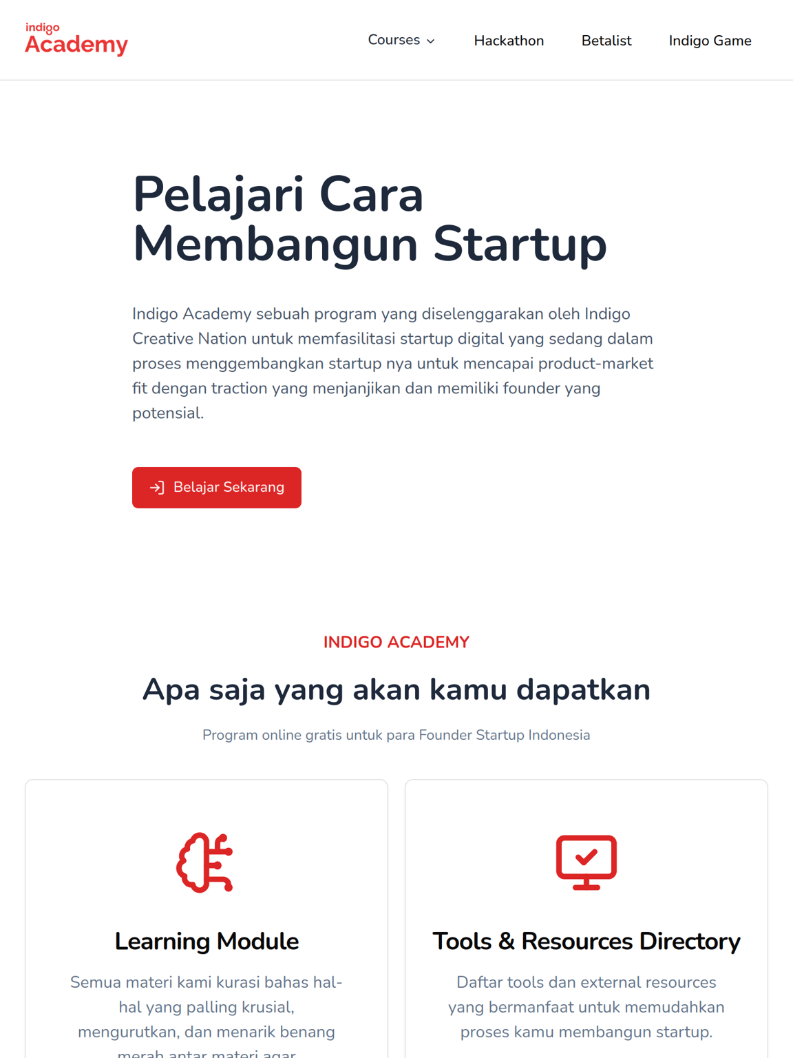 Web Apps: *academy.indigo.id